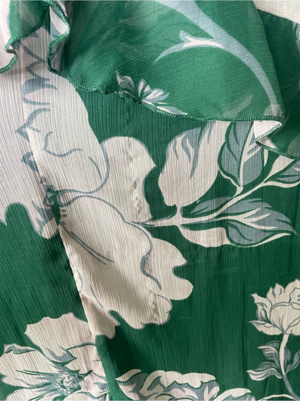ASOS Green and light Purple Floral High-Low Ruffle Dress - Picture 6 of 7
